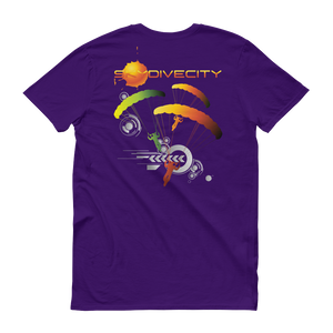 Skydiving T-shirts Skydive City - Sunrise - Men`s Colored T-Shirts, Men's Colored Tees, Skydiving Apparel, Skydiving Apparel, Skydiving Apparel, Skydiving Gear, Olympics, T-Shirts, Skydive Chicago, Skydive City, Skydive Perris, Drop Zone Apparel, USPA, united states parachute association, Freefly, BASE, World Record,
