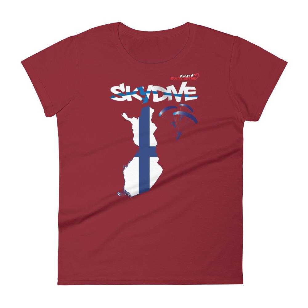 Skydiving T-shirts - Skydive All World - FINLAND - Ladies' Tee -, Shirts, Skydiving Apparel, Skydiving Apparel, Skydiving Apparel, Skydiving Gear, Olympics, T-Shirts, Skydive Chicago, Skydive City, Skydive Perris, Drop Zone Apparel, USPA, united states parachute association, Freefly, BASE, World Record,