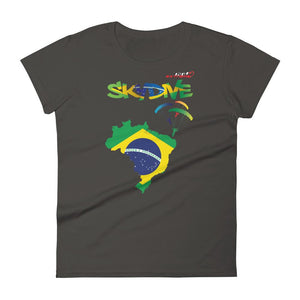 Skydiving T-shirts - Skydive Around - BRAZIL - Ladies' Tee -, Shirts, Skydiving Apparel, Skydiving Apparel, Skydiving Apparel, Skydiving Gear, Olympics, T-Shirts, Skydive Chicago, Skydive City, Skydive Perris, Drop Zone Apparel, USPA, united states parachute association, Freefly, BASE, World Record,