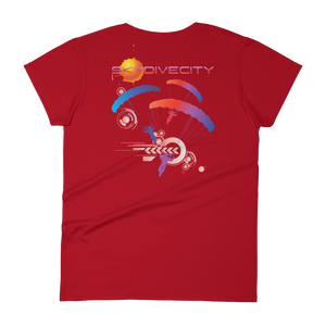 Skydiving T-shirts Skydive City - Sunset - Women`s Colored T-Shirts, Women's Colored Tees, Skydiving Apparel, Skydiving Apparel, Skydiving Apparel, Skydiving Gear, Olympics, T-Shirts, Skydive Chicago, Skydive City, Skydive Perris, Drop Zone Apparel, USPA, united states parachute association, Freefly, BASE, World Record,