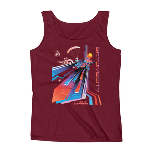 Skydiving T-shirts Ladies' Tank - Skydive City - Sunset, Tanks, Skydiving Apparel, Skydiving Apparel, Skydiving Apparel, Skydiving Gear, Olympics, T-Shirts, Skydive Chicago, Skydive City, Skydive Perris, Drop Zone Apparel, USPA, united states parachute association, Freefly, BASE, World Record,