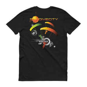 Skydiving T-shirts Skydive City - Sunrise - Men`s Colored T-Shirts, Men's Colored Tees, Skydiving Apparel, Skydiving Apparel, Skydiving Apparel, Skydiving Gear, Olympics, T-Shirts, Skydive Chicago, Skydive City, Skydive Perris, Drop Zone Apparel, USPA, united states parachute association, Freefly, BASE, World Record,