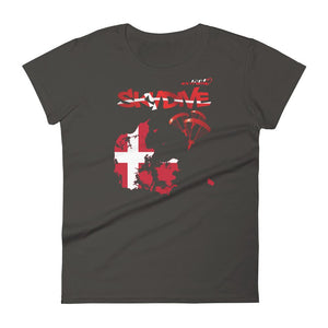 Skydiving T-shirts - Skydive All World - DENMARK - Ladies' Tee -, Shirts, Skydiving Apparel, Skydiving Apparel, Skydiving Apparel, Skydiving Gear, Olympics, T-Shirts, Skydive Chicago, Skydive City, Skydive Perris, Drop Zone Apparel, USPA, united states parachute association, Freefly, BASE, World Record,