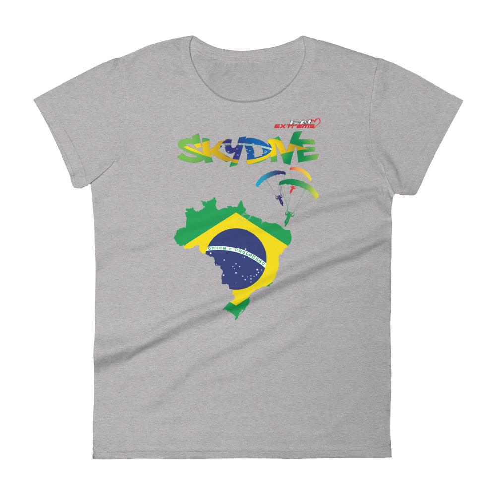 Skydiving T-shirts - Skydive All World - BRAZIL - Ladies' Tee -, Shirts, Skydiving Apparel, Skydiving Apparel, Skydiving Apparel, Skydiving Gear, Olympics, T-Shirts, Skydive Chicago, Skydive City, Skydive Perris, Drop Zone Apparel, USPA, united states parachute association, Freefly, BASE, World Record,