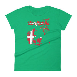 Skydiving T-shirts - Skydive All World - DENMARK - Ladies' Tee -, Shirts, Skydiving Apparel, Skydiving Apparel, Skydiving Apparel, Skydiving Gear, Olympics, T-Shirts, Skydive Chicago, Skydive City, Skydive Perris, Drop Zone Apparel, USPA, united states parachute association, Freefly, BASE, World Record,