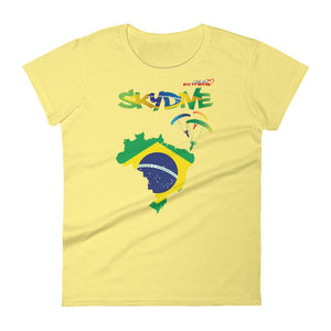 Skydiving T-shirts - Skydive Around - BRAZIL - Ladies' Tee -, Shirts, Skydiving Apparel, Skydiving Apparel, Skydiving Apparel, Skydiving Gear, Olympics, T-Shirts, Skydive Chicago, Skydive City, Skydive Perris, Drop Zone Apparel, USPA, united states parachute association, Freefly, BASE, World Record,