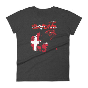 Skydiving T-shirts - Skydive All World - DENMARK - Ladies' Tee -, Shirts, Skydiving Apparel, Skydiving Apparel, Skydiving Apparel, Skydiving Gear, Olympics, T-Shirts, Skydive Chicago, Skydive City, Skydive Perris, Drop Zone Apparel, USPA, united states parachute association, Freefly, BASE, World Record,