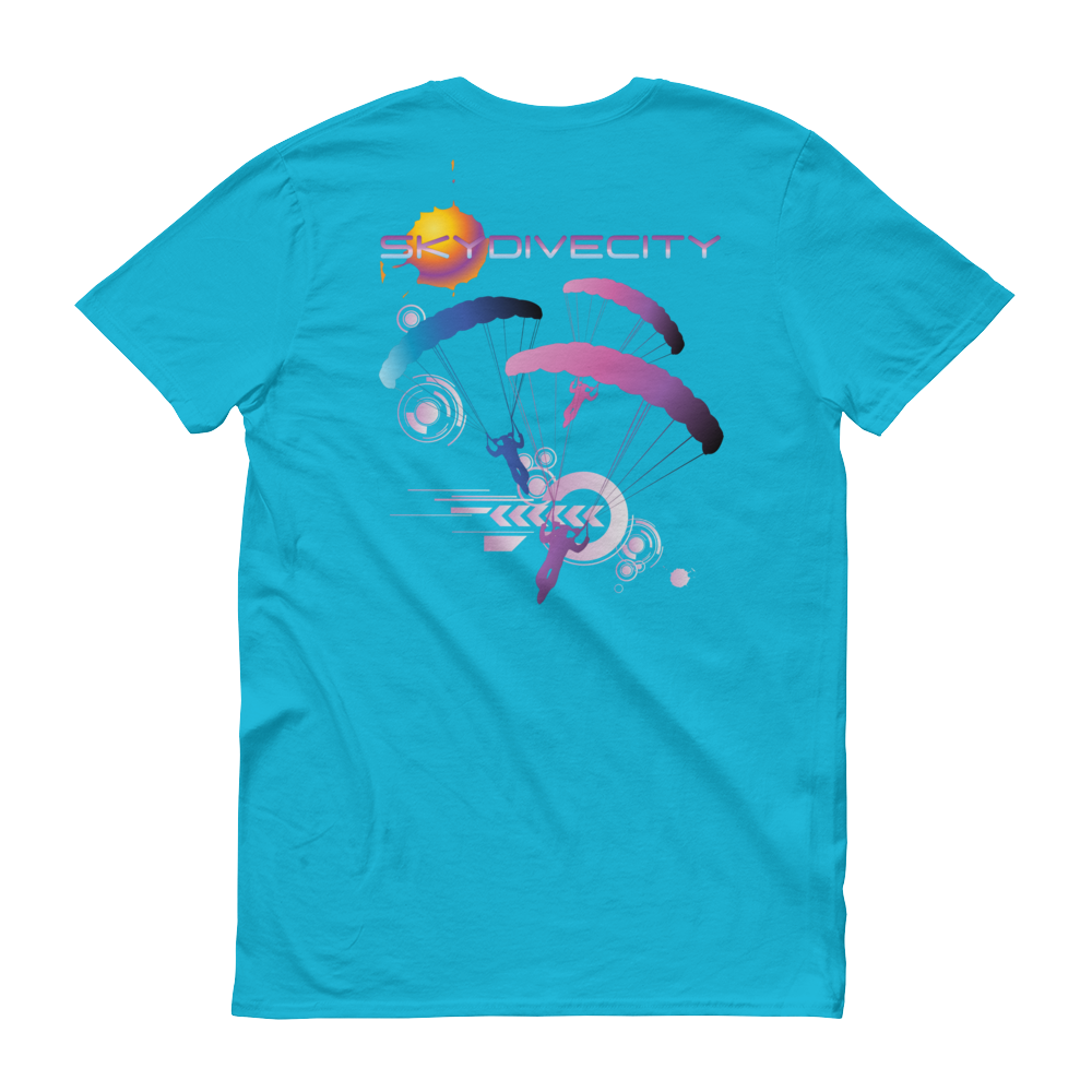 Skydiving T-shirts Skydive City - Flamingo - Men`s Colored T-Shirts, Men's Colored Tees, Skydiving Apparel, Skydiving Apparel, Skydiving Apparel, Skydiving Gear, Olympics, T-Shirts, Skydive Chicago, Skydive City, Skydive Perris, Drop Zone Apparel, USPA, united states parachute association, Freefly, BASE, World Record,