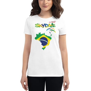 Skydiving T-shirts - Skydive Around - BRAZIL - Ladies' Tee -, Shirts, Skydiving Apparel, Skydiving Apparel, Skydiving Apparel, Skydiving Gear, Olympics, T-Shirts, Skydive Chicago, Skydive City, Skydive Perris, Drop Zone Apparel, USPA, united states parachute association, Freefly, BASE, World Record,