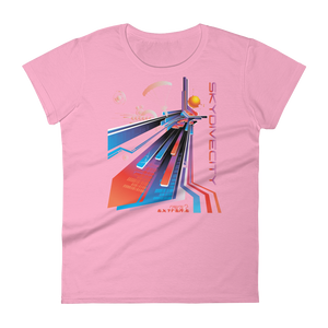 Skydiving T-shirts Skydive City - Sunset - Women`s Colored T-Shirts, Women's Colored Tees, Skydiving Apparel, Skydiving Apparel, Skydiving Apparel, Skydiving Gear, Olympics, T-Shirts, Skydive Chicago, Skydive City, Skydive Perris, Drop Zone Apparel, USPA, united states parachute association, Freefly, BASE, World Record,