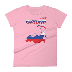 Skydiving T-shirts - Skydive All World - RUSSIA - Ladies' Tee -, Shirts, Skydiving Apparel, Skydiving Apparel, Skydiving Apparel, Skydiving Gear, Olympics, T-Shirts, Skydive Chicago, Skydive City, Skydive Perris, Drop Zone Apparel, USPA, united states parachute association, Freefly, BASE, World Record,