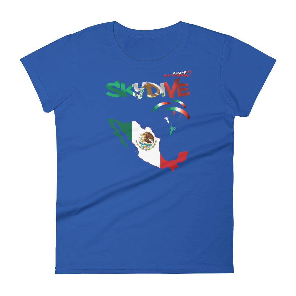 Skydiving T-shirts - Skydive All World - MEXICO - Ladies' Tee -, Shirts, Skydiving Apparel, Skydiving Apparel, Skydiving Apparel, Skydiving Gear, Olympics, T-Shirts, Skydive Chicago, Skydive City, Skydive Perris, Drop Zone Apparel, USPA, united states parachute association, Freefly, BASE, World Record,