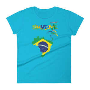 Skydiving T-shirts - Skydive Around - BRAZIL - Ladies' Tee -, Shirts, Skydiving Apparel, Skydiving Apparel, Skydiving Apparel, Skydiving Gear, Olympics, T-Shirts, Skydive Chicago, Skydive City, Skydive Perris, Drop Zone Apparel, USPA, united states parachute association, Freefly, BASE, World Record,