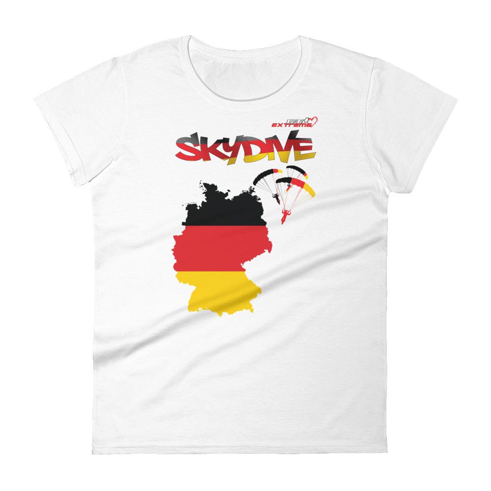 Skydiving T-shirts - Skydive All World - GERMANY - Ladies' Tee -, Shirts, Skydiving Apparel, Skydiving Apparel, Skydiving Apparel, Skydiving Gear, Olympics, T-Shirts, Skydive Chicago, Skydive City, Skydive Perris, Drop Zone Apparel, USPA, united states parachute association, Freefly, BASE, World Record,