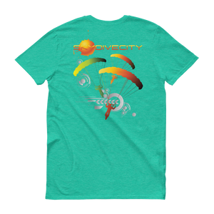 Skydiving T-shirts Skydive City - Sunrise - Men`s Colored T-Shirts, Men's Colored Tees, Skydiving Apparel, Skydiving Apparel, Skydiving Apparel, Skydiving Gear, Olympics, T-Shirts, Skydive Chicago, Skydive City, Skydive Perris, Drop Zone Apparel, USPA, united states parachute association, Freefly, BASE, World Record,