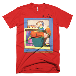 Skydiving T-shirts Strizhov™ by Dmitri Strizhov - 'Answer Passing The Questions - 1994' - T-Shirt, , Strizhov™, Skydiving Apparel, Skydiving Apparel, Skydiving Gear, Olympics, T-Shirts, Skydive Chicago, Skydive City, Skydive Perris, Drop Zone Apparel, USPA, united states parachute association, Freefly, BASE, World Record,