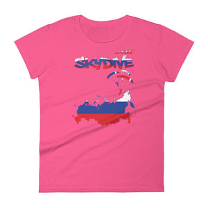 Skydiving T-shirts - Skydive All World - RUSSIA - Ladies' Tee -, Shirts, Skydiving Apparel, Skydiving Apparel, Skydiving Apparel, Skydiving Gear, Olympics, T-Shirts, Skydive Chicago, Skydive City, Skydive Perris, Drop Zone Apparel, USPA, united states parachute association, Freefly, BASE, World Record,