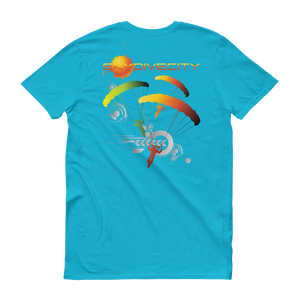 Skydiving T-shirts Skydive City - Sunrise - Men`s Colored T-Shirts, Men's Colored Tees, Skydiving Apparel, Skydiving Apparel, Skydiving Apparel, Skydiving Gear, Olympics, T-Shirts, Skydive Chicago, Skydive City, Skydive Perris, Drop Zone Apparel, USPA, united states parachute association, Freefly, BASE, World Record,