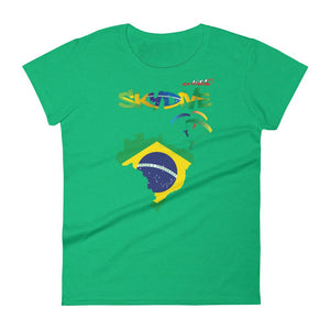 Skydiving T-shirts - Skydive Around - BRAZIL - Ladies' Tee -, Shirts, Skydiving Apparel, Skydiving Apparel, Skydiving Apparel, Skydiving Gear, Olympics, T-Shirts, Skydive Chicago, Skydive City, Skydive Perris, Drop Zone Apparel, USPA, united states parachute association, Freefly, BASE, World Record,