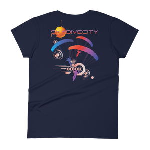 Skydiving T-shirts Skydive City - Sunset - Women`s Colored T-Shirts, Women's Colored Tees, Skydiving Apparel, Skydiving Apparel, Skydiving Apparel, Skydiving Gear, Olympics, T-Shirts, Skydive Chicago, Skydive City, Skydive Perris, Drop Zone Apparel, USPA, united states parachute association, Freefly, BASE, World Record,