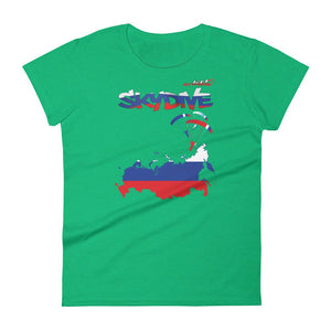 Skydiving T-shirts - Skydive All World - RUSSIA - Ladies' Tee -, Shirts, Skydiving Apparel, Skydiving Apparel, Skydiving Apparel, Skydiving Gear, Olympics, T-Shirts, Skydive Chicago, Skydive City, Skydive Perris, Drop Zone Apparel, USPA, united states parachute association, Freefly, BASE, World Record,